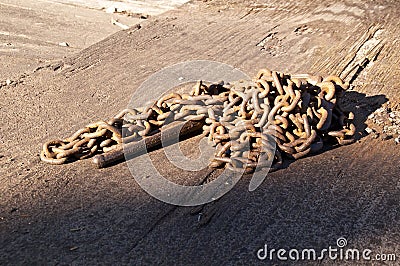 Strong old rusted chain