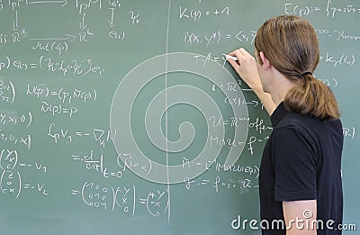 Student, chalkboard