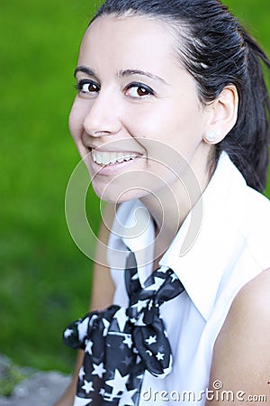 Student girl with bright smile