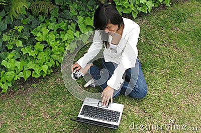 Student on a laptop