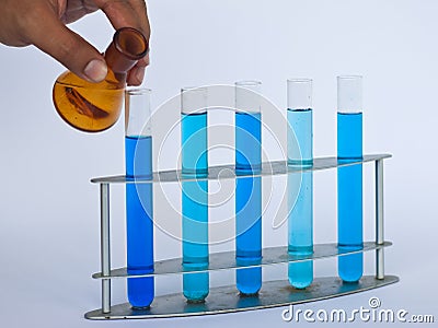 Student learn chemistry equipment