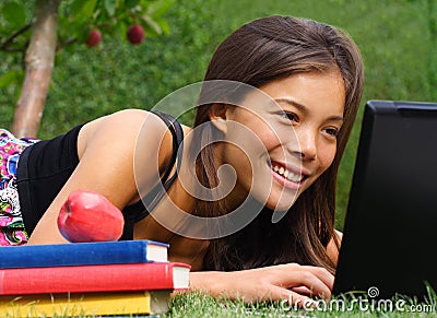 Student in park