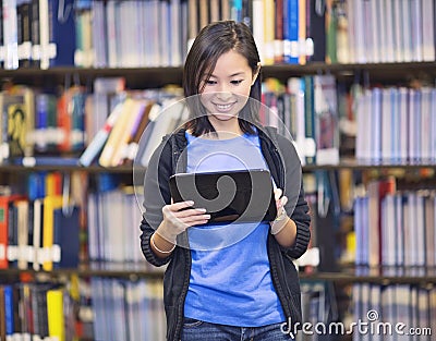 Student using a tablet computer