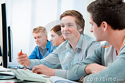 Students attending training course