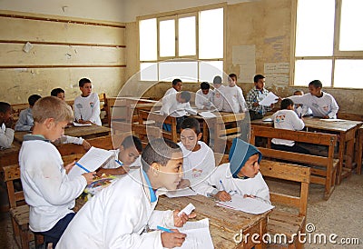 Students in class room during a lesson at school