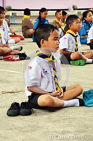 Students meditate