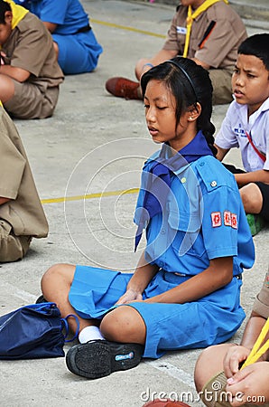 Students meditate