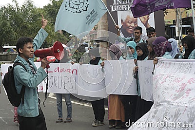 Students Protest Against Corruption In Solo City, Indonesia