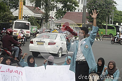 Students Protest Against Corruption In Solo City, Indonesia