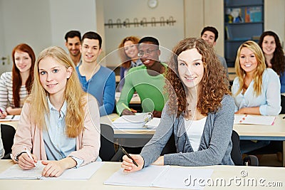 Students sitting in university
