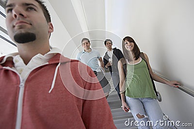Students Walking Down Stairs