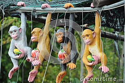 Stuffed animals of a monkey