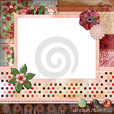 Stunning scrapbook album page layout 8x8 inches, gypsy bohemian style.