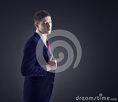 Stylish man in an elegant velvet suit.