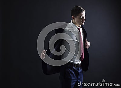 Stylish man in an elegant velvet suit.