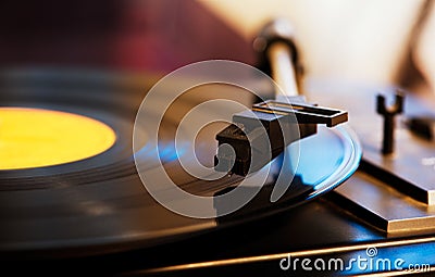 Stylus on a vinyl LP record