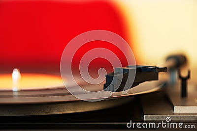 Stylus on a vinyl LP record