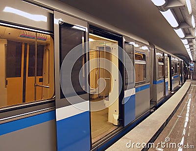 A subway train