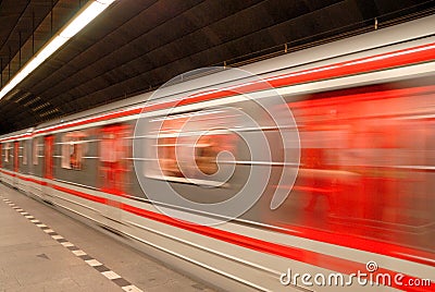 Subway train,motion blur