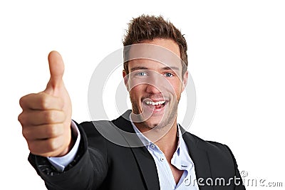 Successful Business Man Cheering Stock Imag