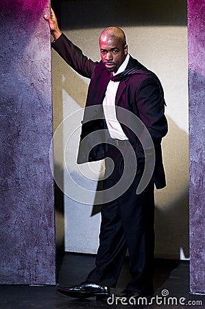 Successul black business man in suit portrait