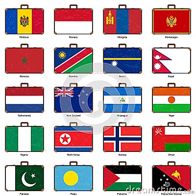 Suitcase with flag