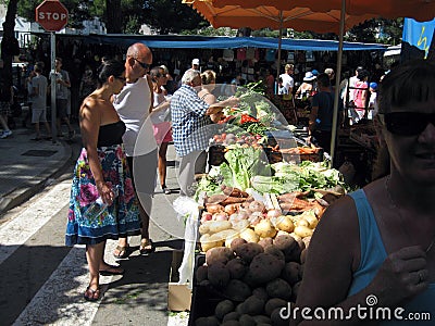 Summer Market in Tossa De Mar Costa Brava Spain
