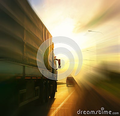 Summer road route blur truck