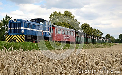 Summer traveling by narrow-gauge railway train