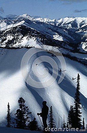 Sun Valley Skier In Silhouette