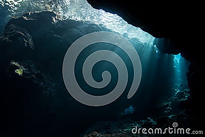 Sunlight and Underwater Cavern