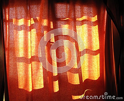 Sunlit window curtain