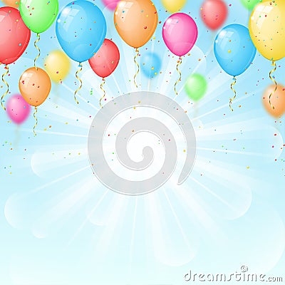 Sunny background with color balloons