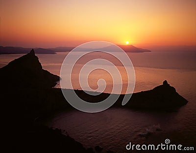 Sunrise over the cape of Meganom - Crimea