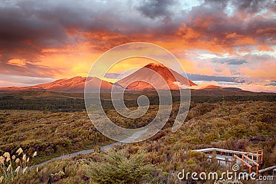 Sunset at Mt Ngauruho, New Zealand