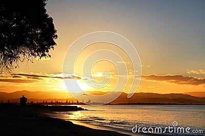 Sunset over Perfume Point, Westshore, Hawkes Bay, New Zealand