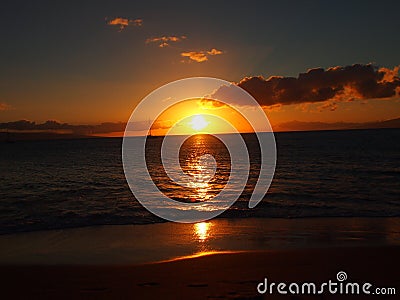 Sunset over the waters of Maui