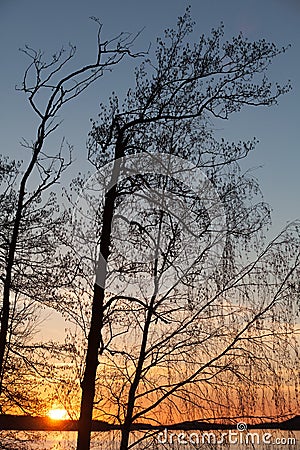 Sunset on the Saimaa lake in Finland