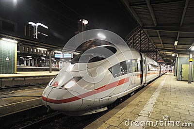 Super fast train in Frankfurt train station