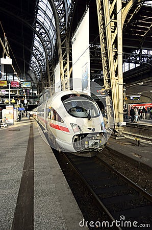 Super fast train in Hamburg train station