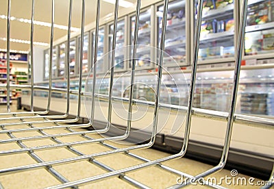 Supermarket basket trolley food