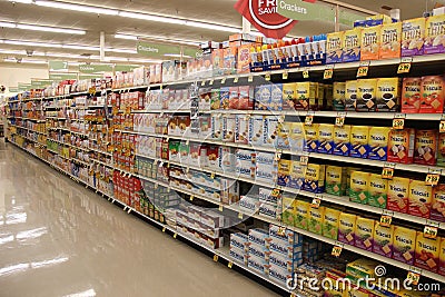 Supermarket shopping aisle