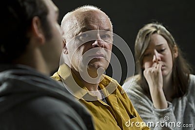 Support group members having their meeting