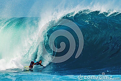 Surfer CJ Hobgood Surfing at Pipeline in Hawaii