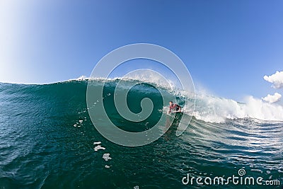 Surfing Body-Boarder Tube Ride Wave Water