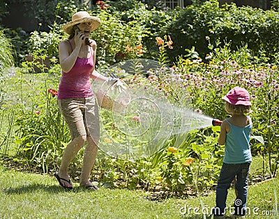 Surprise water fun in the garden