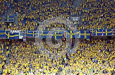 Sweden fans at NSC Olympic stadium