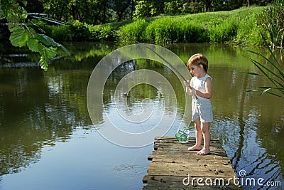 Sweet Little Boy Fishing
