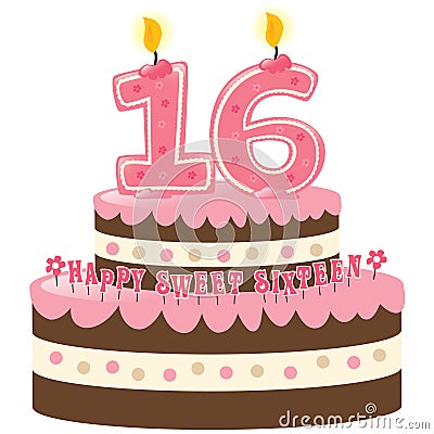 Sweet Sixteen Birthday Cakes on Sweet Sixteen Birthday Cake Royalty Free Stock Photos   Image  9945708