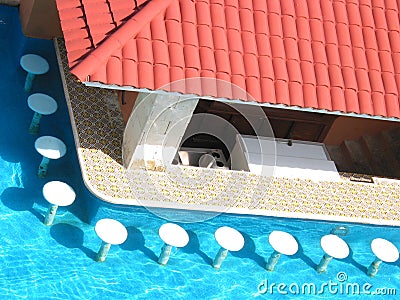 Swimming Pool with Bar Stools